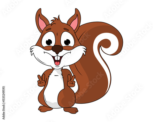 Cute Squirrel Animal Cartoon Illustration