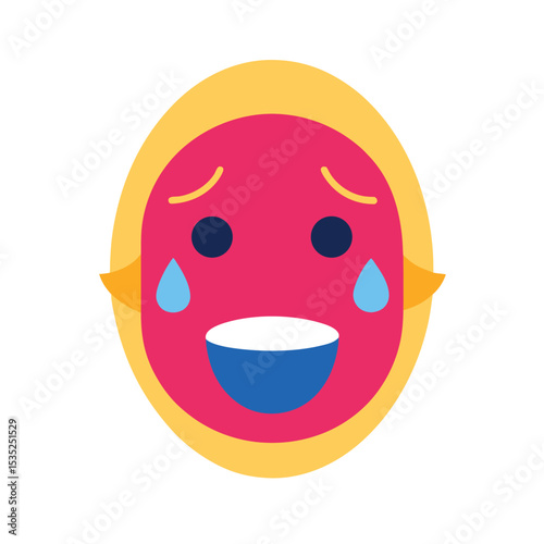 Crying Emoji Mask AI Generated Illustration