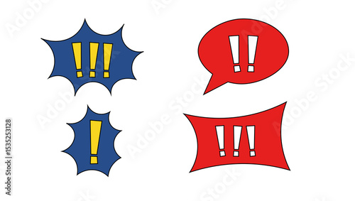 comic speech bubble set exclamation mark symbol