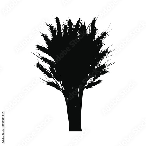 Silhouette illustration of a wheat stalk showing harvest agriculture and food concepts