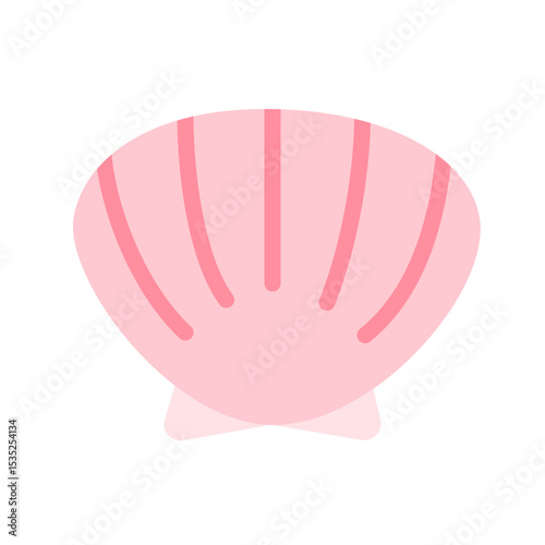 Seashell flat icon vector illustration.