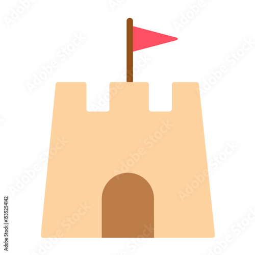 Sand castle icon vector illustration. Beach and summer holiday vectors.