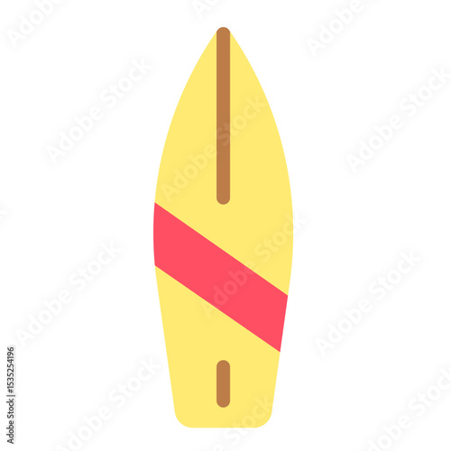 Surfing board vector illustration. Summer holiday flat icons.