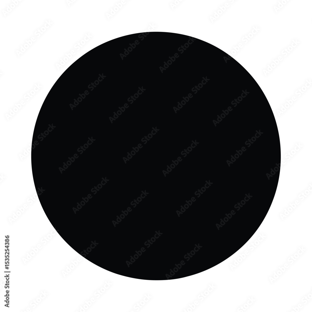 Bold black circle isolated against a pure white background for versatile design projects
