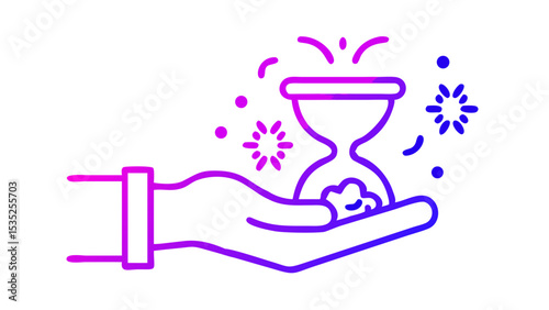 Vector illustration of an hourglass symbol for time and business countdown