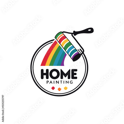 home painting logo design vector  