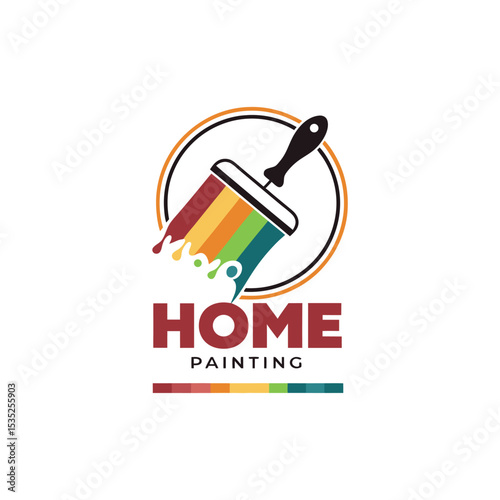 home painting logo design vector  