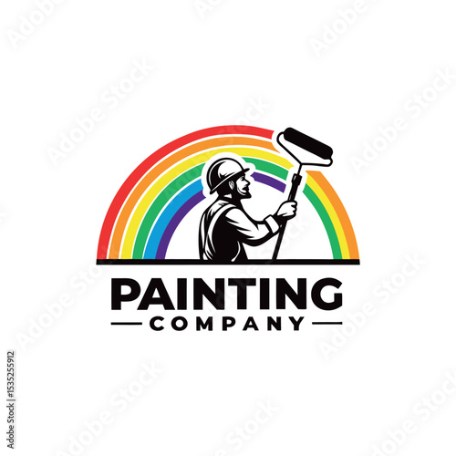 home painting logo design vector  