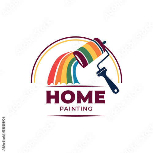 home painting logo design vector  