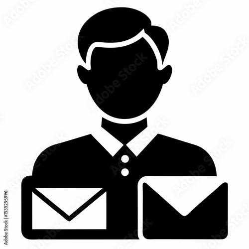 Email Parser Silhouette: Data Icon