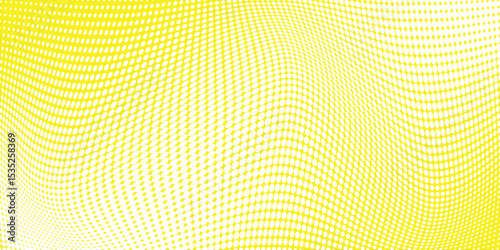 Grunge halftone gradient background. Faded grit noise texture. White and yellow sand wallpaper. Retro pixelated backdrop. Anime or manga style comic overlay. Vector graphic design textured template