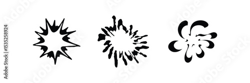 Abstract star-like bursts with a creative edge, ideal for bold visual elements