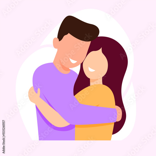 Affectionate Embrace Illustration"
