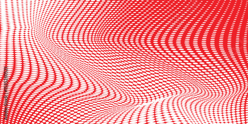 Grunge halftone gradient background. Faded grit noise texture. White and red sand wallpaper. Retro pixelated backdrop. Anime or manga style comic overlay. Vector graphic design textured template