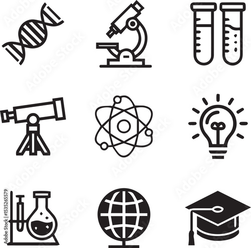 Set of medical silhouette collection on white background