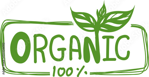 Organic food products logo. Ecology farm bio food vector premium badges stock illustration
