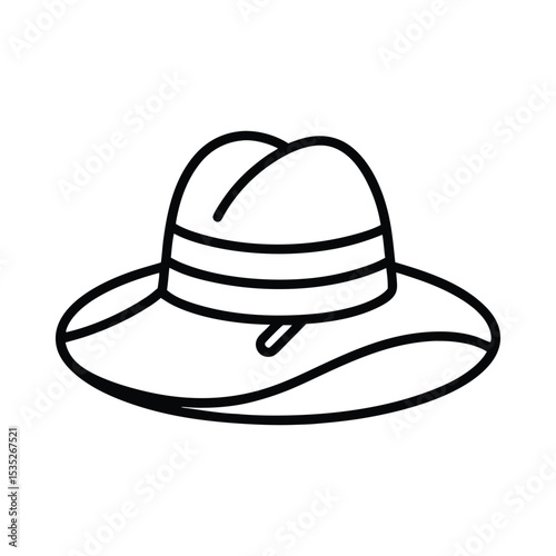 Classic Pamela hat vector icon
