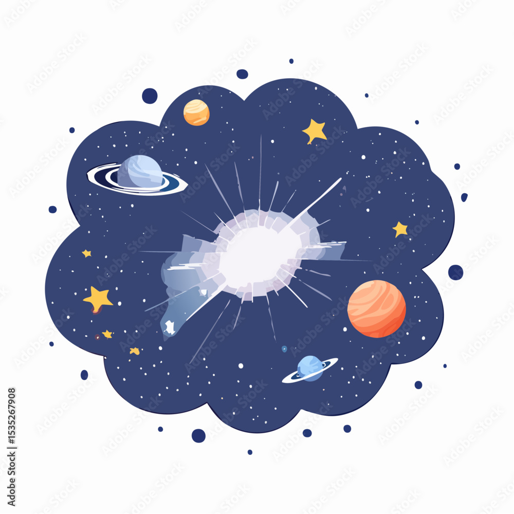 Fototapeta premium Vector Nebula and galaxies in space. Abstract cosmos background