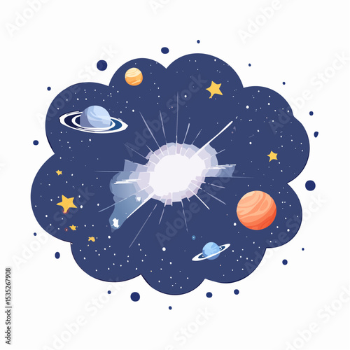 Vector Nebula and galaxies in space. Abstract cosmos background