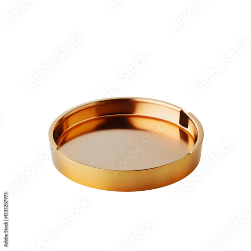 Golden Round Tray: Elegant Metallic Holder for Home Decor and Organization

