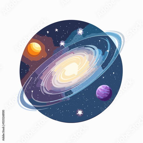 Vector Nebula and galaxies in space. Abstract cosmos background