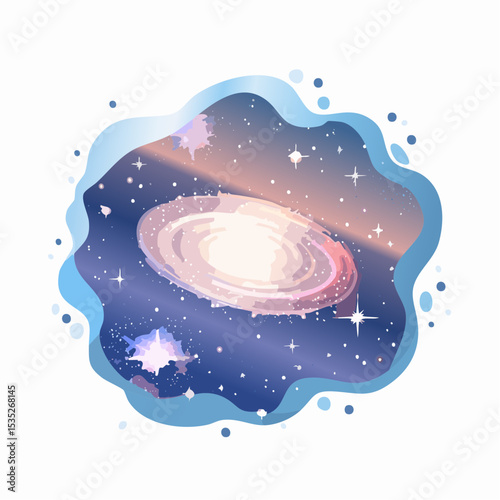 Vector Nebula and galaxies in space. Abstract cosmos background