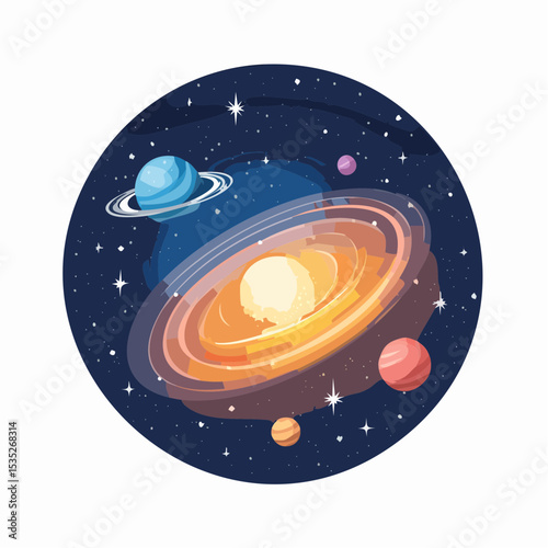 Vector Nebula and galaxies in space. Abstract cosmos background