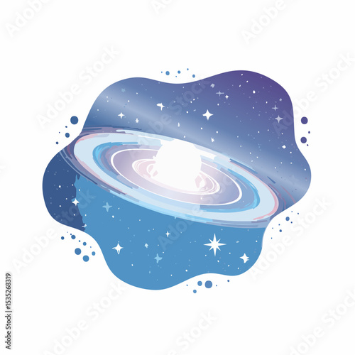 Vector Nebula and galaxies in space. Abstract cosmos background