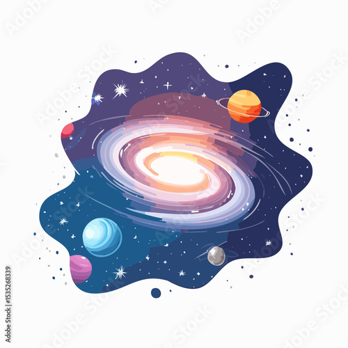 Vector Nebula and galaxies in space. Abstract cosmos background
