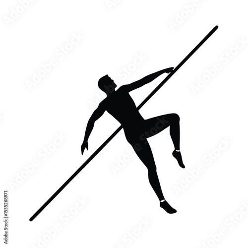 vector silhouette illustration ofJavelin Throwing Athlete Silhouette