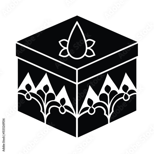 vector silhouette illustration of Kaaba Silhouette Icon for Islamic Design( Makkah) icon