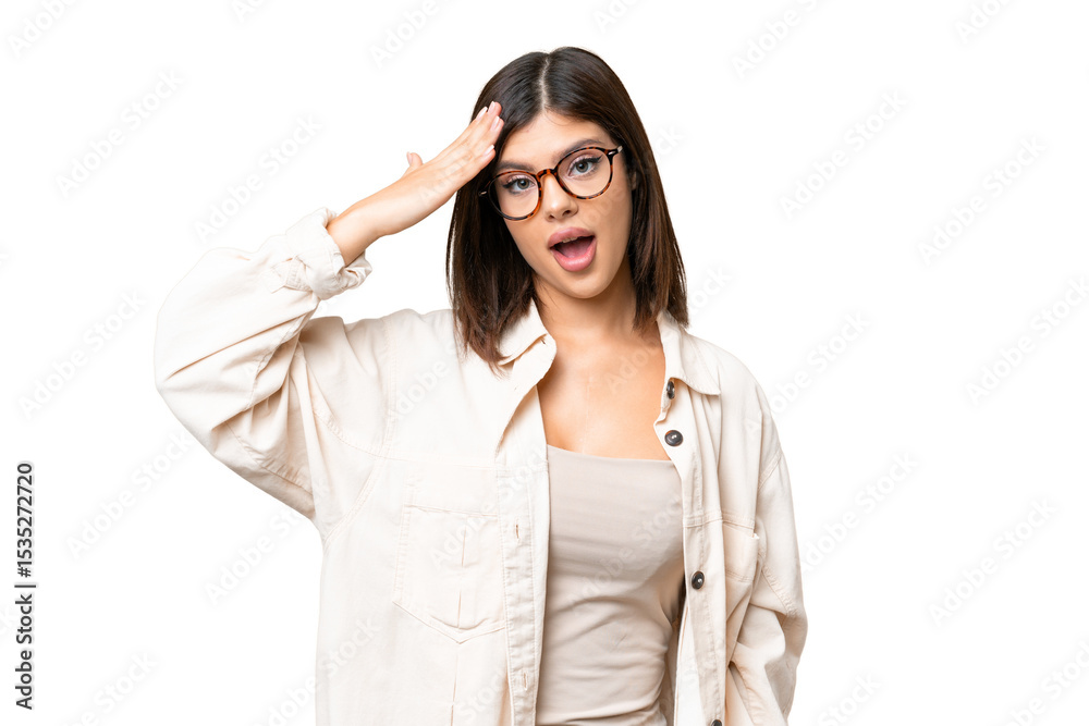 Young Russian woman over isolated chroma key background has realized something and intending the solution Young Russian woman over isolated chroma key background has realized something and intending the solution
