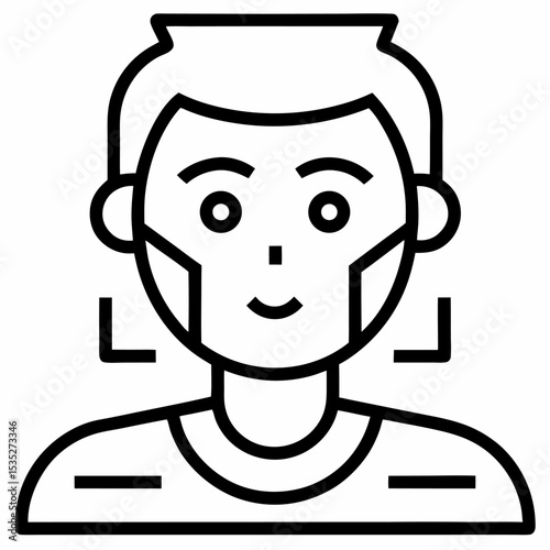Facial Recognition Outline: AI Icon

