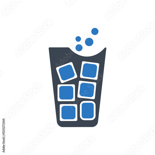 Glass with Ice Cubes Icon