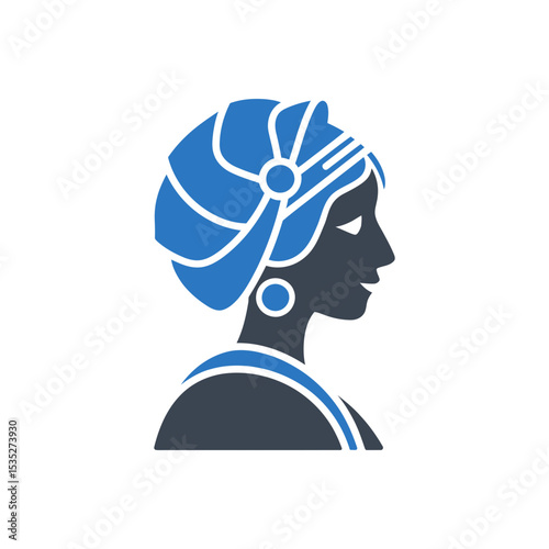 Woman with Head Scarf Icon
