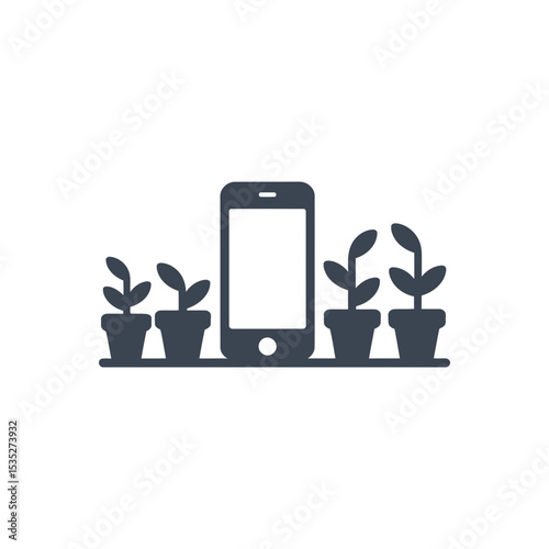 Phone with Multiple Plants Icon