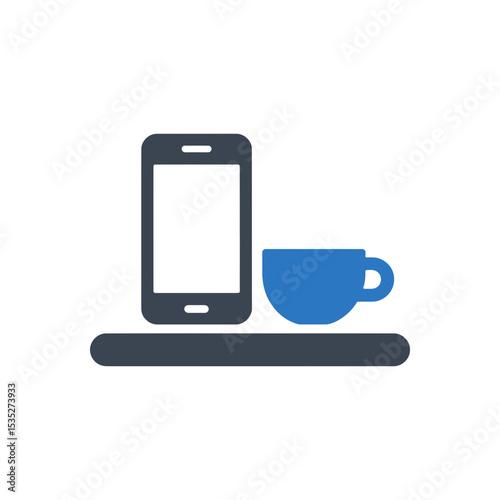 Phone and Coffee Cup Icon