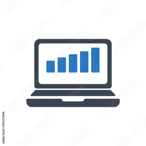 Laptop with Growth Icon