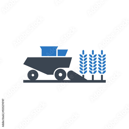 Combine Harvester on Farm Icon