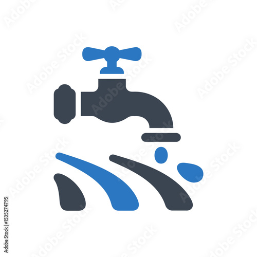 Water Tap with Drips Icon