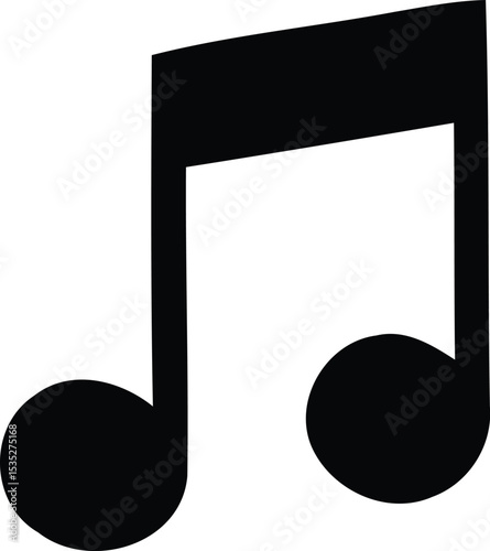 Two Quavers Music Note Icon - AI Generative