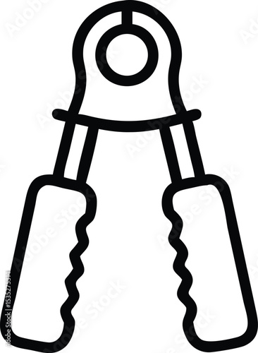 Stylized hand grip strengthener icon for fitness, sport and rehabilitation