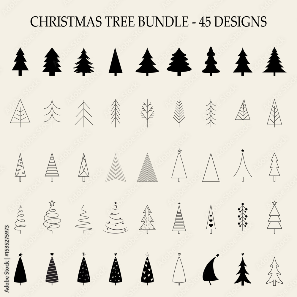 Obraz premium Christmas Tree Bundle - 45 Designs 