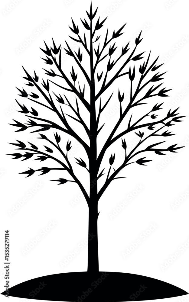 Obraz premium Simple Black Silhouette of a Tree
