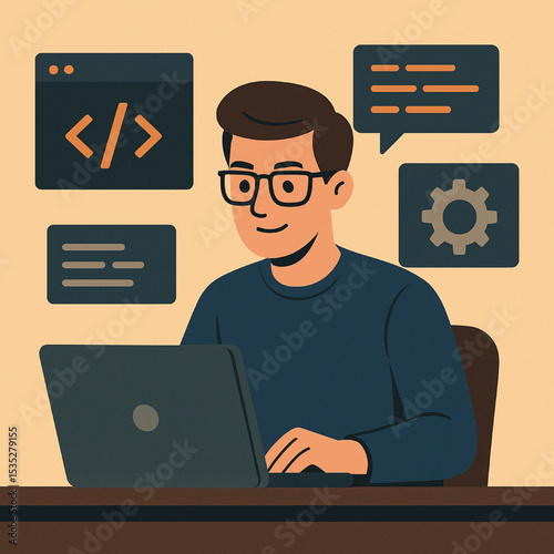 businessman working on laptop