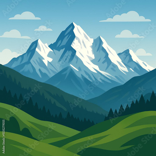 landscape with mountains