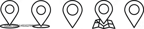 Abstract Map Pin Icon Collection - AI Generative

