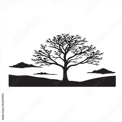 A black and white drawing of a tree with the words the word on it
