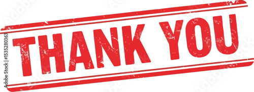 Red Grunge Thank You Stamp Expressing Gratitude with a Vintage Design