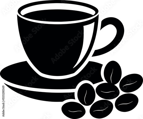 Coffee Cup and Beans Icon